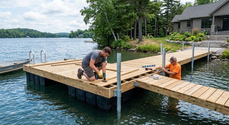 Wood Dock Installation in Roswell, GA