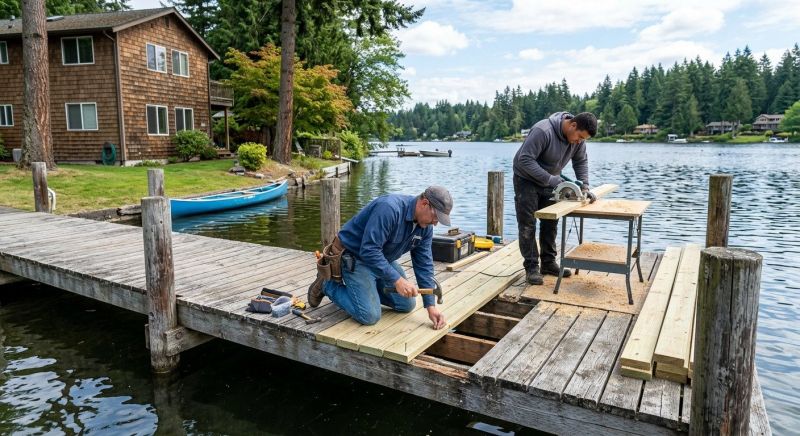 Wood Dock Repair in Roswell, GA